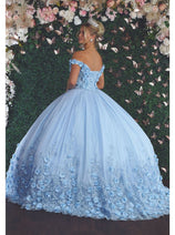 Laya K LK159 Sleeveless Glitter Floral Ball Quinceanera Gown