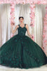 Laya K LK159 Sleeveless Glitter Floral Ball Quinceanera Gown - HUNTER GREEN / 4 - Dress