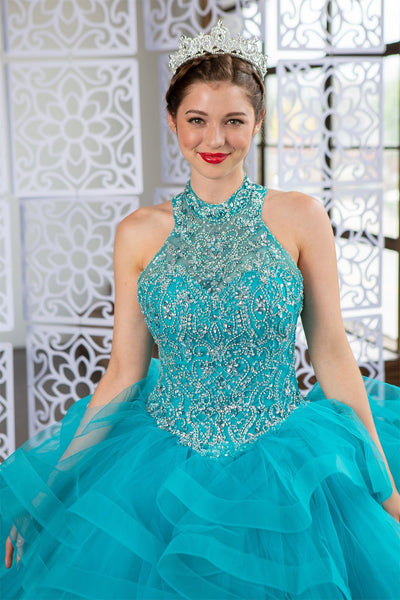 Layered Sleeveless Illusion Quinceanera Dress by Calla KY75178