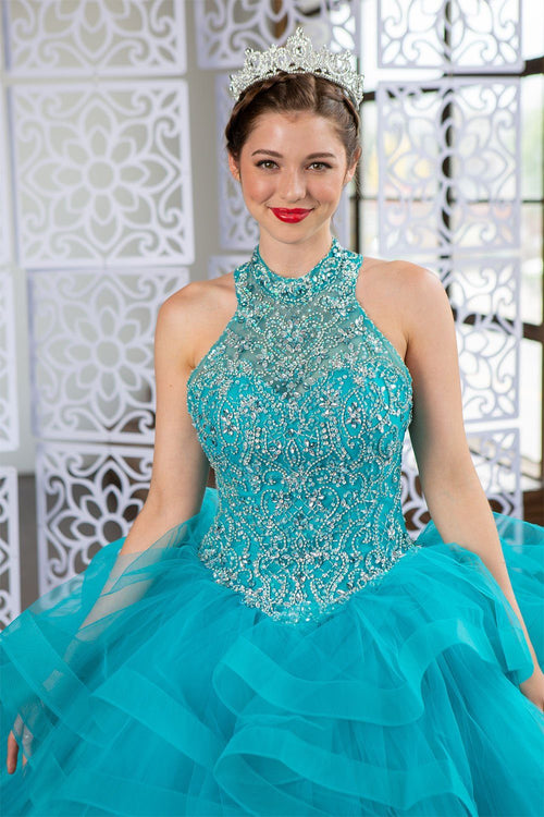 Layered Sleeveless Illusion Quinceanera Dress by Calla KY75178