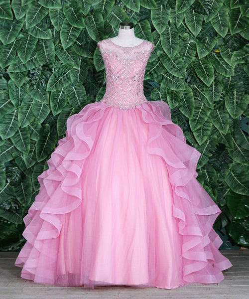 Layered Sleeveless Illusion Quinceanera Dress by Calla KY79288