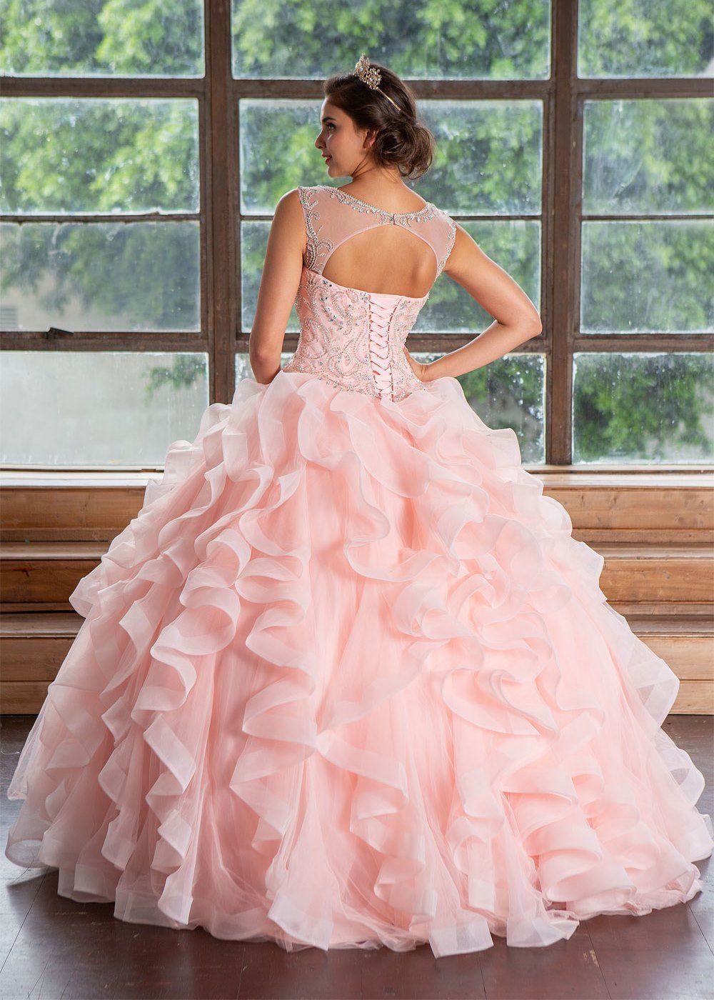 Layered Sleeveless Illusion Quinceanera Dress by Calla KY79288
