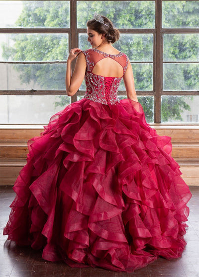 Layered Sleeveless Illusion Quinceanera Dress by Calla KY79288
