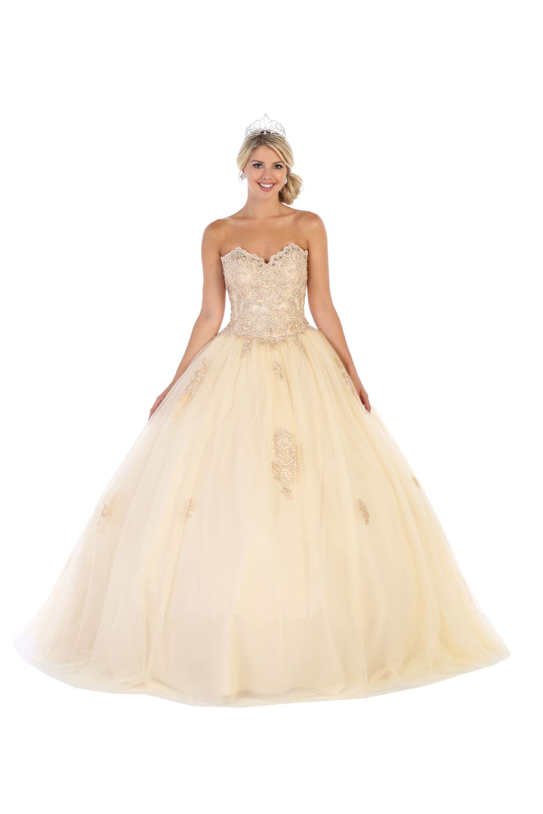 Quinceanera Ball Gown - CHAMPAGNE / 2
