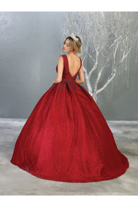 Sleeveless V-Neck Ball Gown