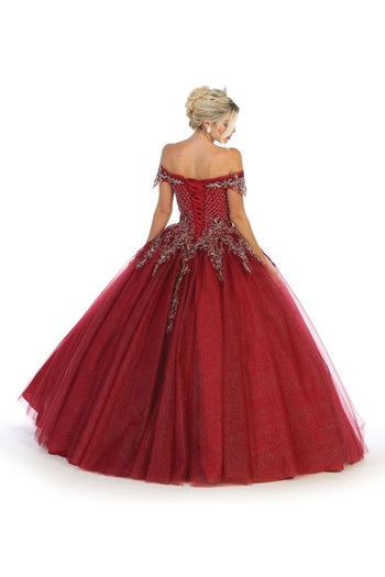 Layla K LK119 Beaded Glitter Off The Shoulder Quinceañera Ball Gown - Dress