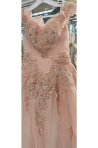 Layla K LK119 Beaded Glitter Off The Shoulder Quinceañera Ball Gown - BLUSH / 2 - Dress