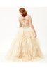 Layla K LK124 Ruffled Sleeveless Champagne Quinceanera Ball Gown - Dress