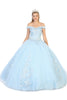 Off The Shoulder Ball Gown - BABY BLUE / 4
