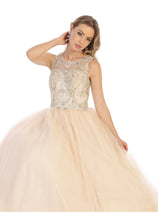 Quinceanera Dress Ball Gown Sleeveless Mesh Beaded by Layla K LK137