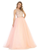 Quinceanera Dress Ball Gown Sleeveless Mesh Beaded by Layla K LK137