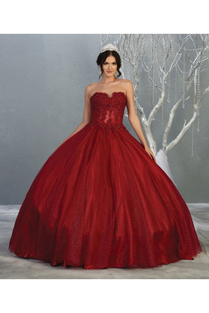 Sweet 16/15 Ball Gown And Plus Size - BURGUNDY / 4