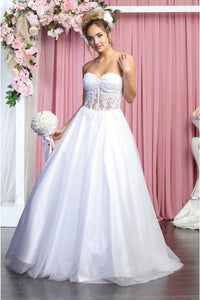 Sweetheart Wedding Reception Gown - WHITE / 4
