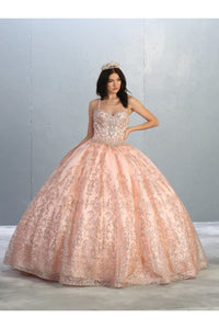 Quinceanera Glitter Ball Gown - BLUSH / 4