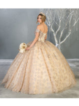 Layla K LK152 Off The Shoulder Corset Embroidered Quinceanera Formal Ball Gown