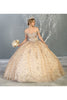 Princess Quinceanera Ball Gown And Plus Size - CHAMPAGNE/GOLD / 4