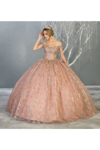 Princess Quinceanera Ball Gown And Plus Size - ROSE GOLD / 4