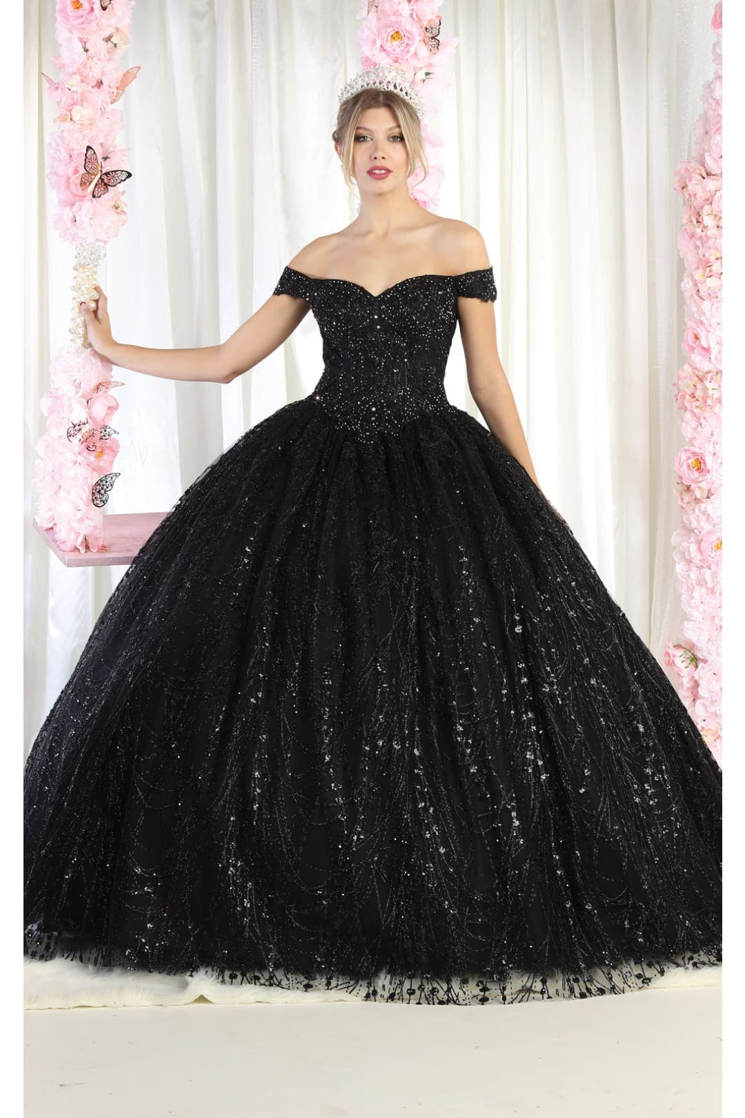 Plus Size Ball Gown in Black | Formal Quinceanera Dress by LK153