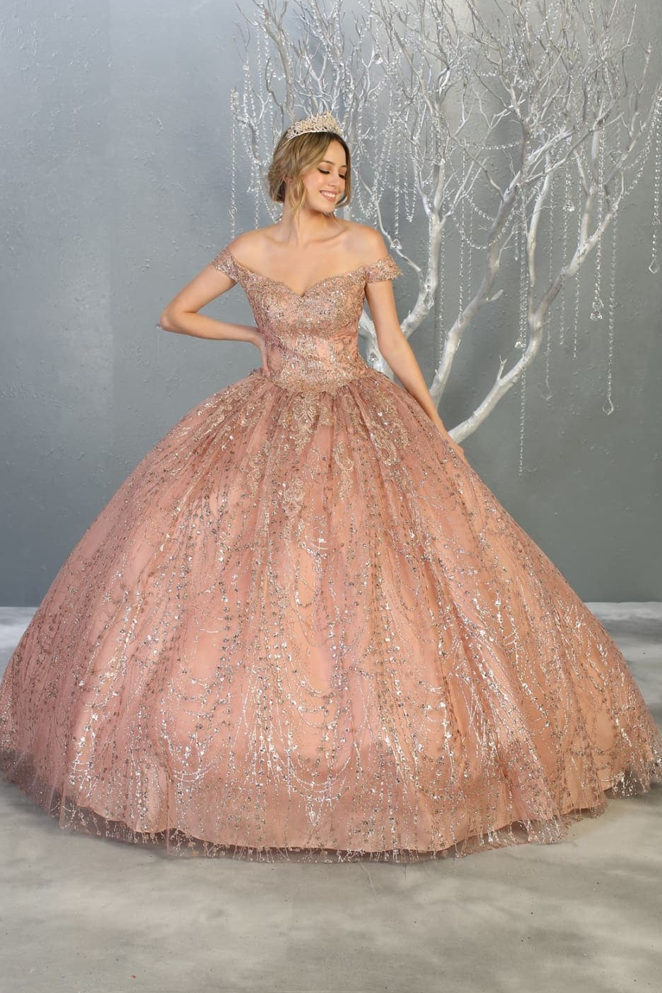 Formal Ball Quinceanera Gown And Plus Size - MAUVE / 4