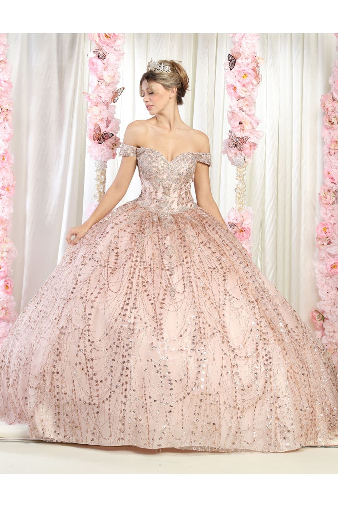 Formal Ball Quinceanera Gown And Plus Size - ROSE GOLD / 4
