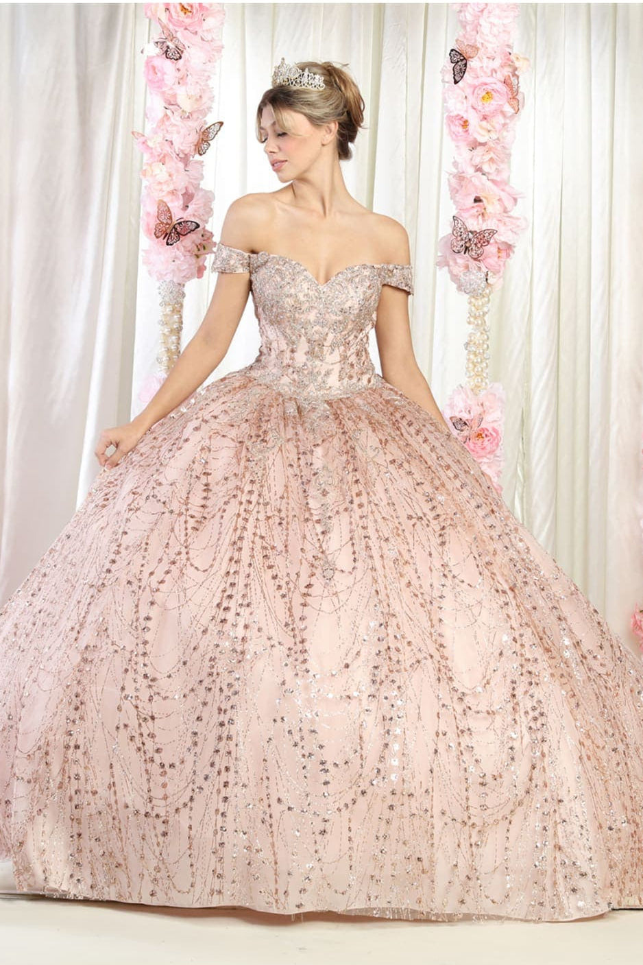 Formal Ball Quinceanera Gown And Plus Size - ROSE GOLD / 4
