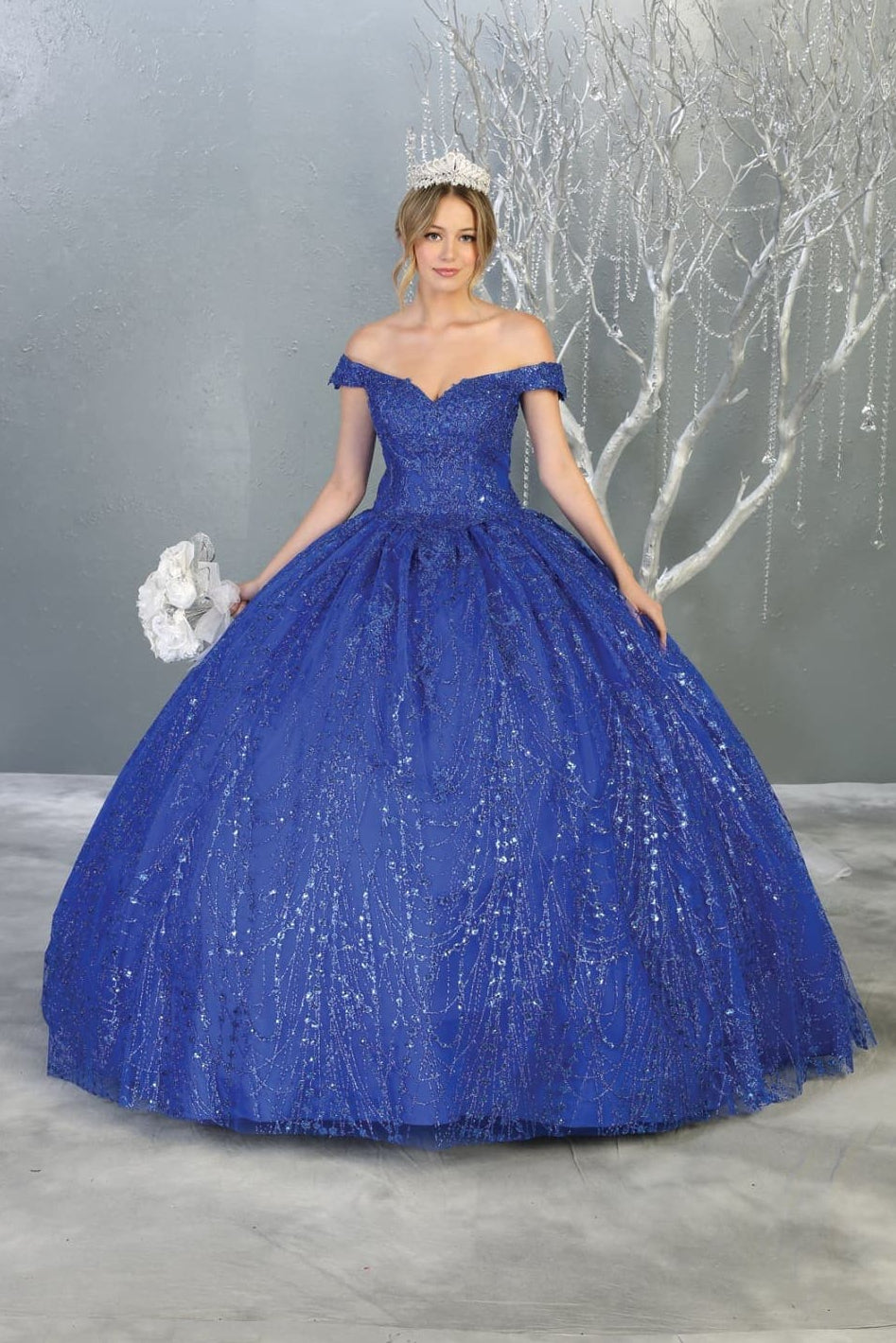 Formal Ball Quinceanera Gown And Plus Size - ROYAL BLUE / 4