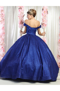 Off Shoulder Floral Quinceanera Ball Gown