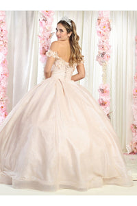 Off Shoulder Floral Quinceanera Ball Gown