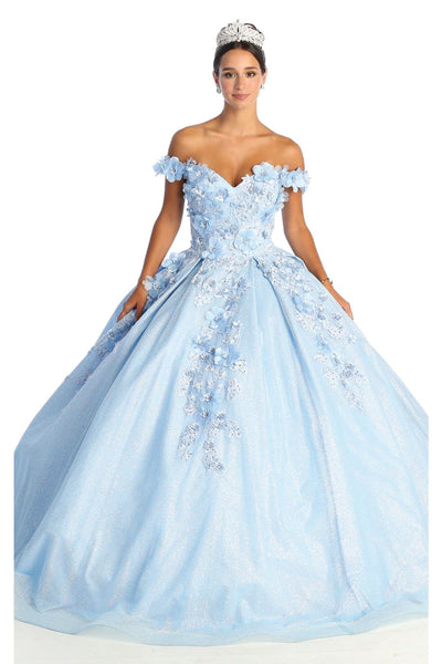 Off Shoulder Floral Quinceanera Ball Gown