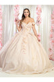 Plus Size Ball Gown in Champagne | Formal Quinceanera Dress by LK154