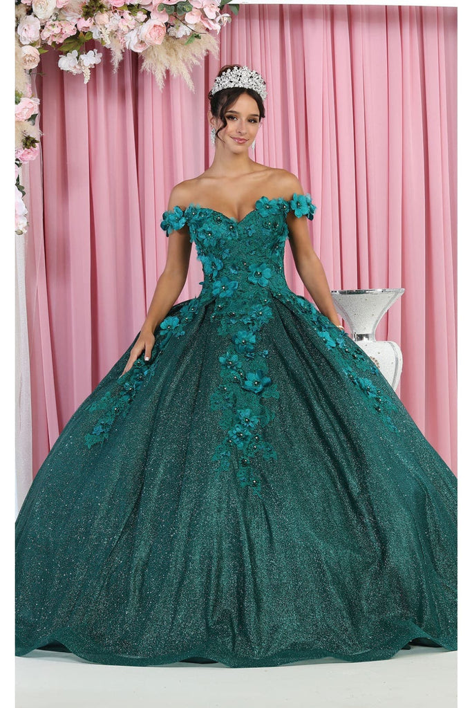 Layla K LK154 Off Shoulder Floral Applique Quinceanera Ball Gown