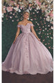 Off Shoulder Floral Quinceanera Ball Gown