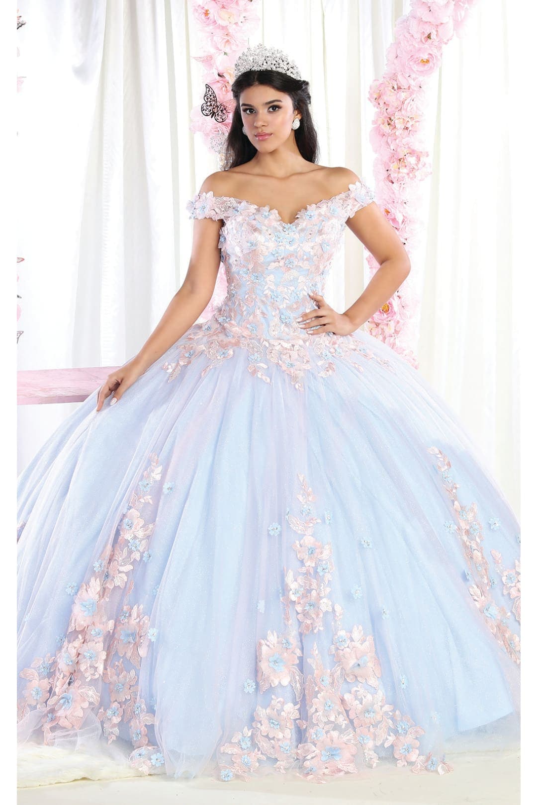 Sweet 16 Birthday Party Dress in Pink/Baby Blue Style LK160 Ball Gown