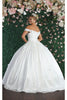 Layla K LK161B Off The Shoulder Glitter Ivory Wedding Gown - Dress