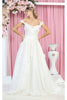 Layla K LK161B Off The Shoulder Glitter Ivory Wedding Gown - IVORY / 4