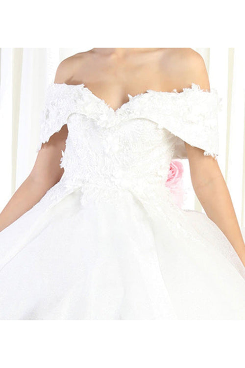 Layla K LK165 Off Shoulder Ivory Ball Gown