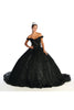 Layla K LK169 Glitter Off Shoulder Ball Gown - BLACK / 2