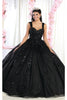 Layla K LK171 Corset Sleeveless Glitter Ball Quince Dress - BLACK / 4