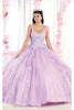 Layla K LK171 Corset Sleeveless Glitter Ball Quince Dress - LILAC / 4