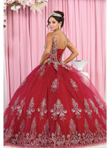 Quinceanera Dress Ball Gown Embroidered Glitter Style Layla K LK173