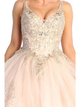 Quinceanera Dress Ball Gown Embroidered Glitter Style Layla K LK173