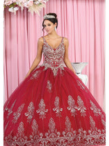 Quinceanera Dress Ball Gown Embroidered Glitter Style Layla K LK173