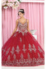Layla K LK173 Ball Gown Prom Dresses - BURG/GOLD / 4