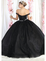 Layla K LK176 Off The Shoulder Glitter Sweetheart Quinceanera Dress