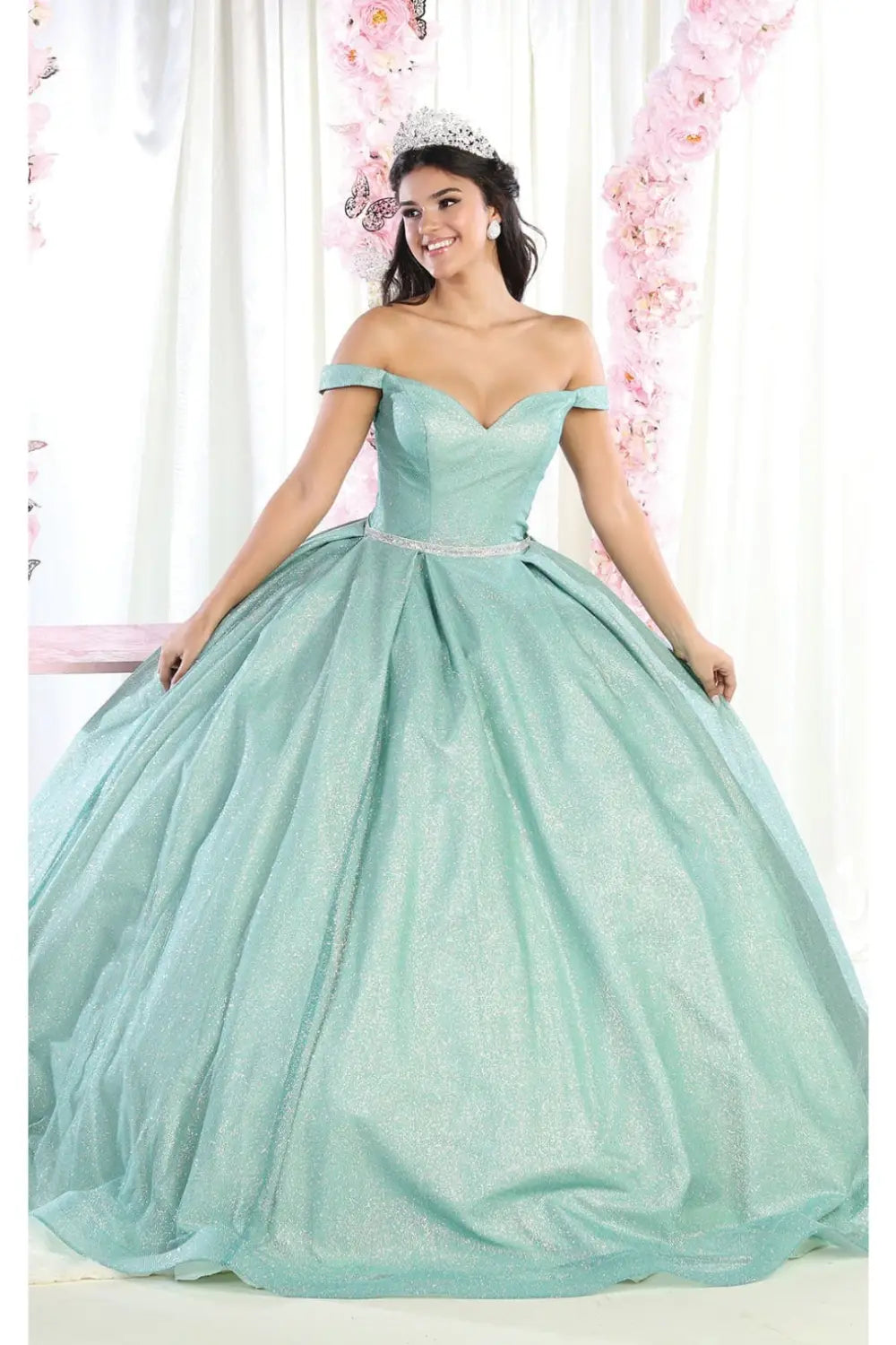 Layla K LK176 Off The Shoulder Glitter Sweetheart Quinceanera Dress