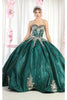 Layla K LK179 Strapless Corset Ball Gown - HUNTER GREEN/GOLD / 4