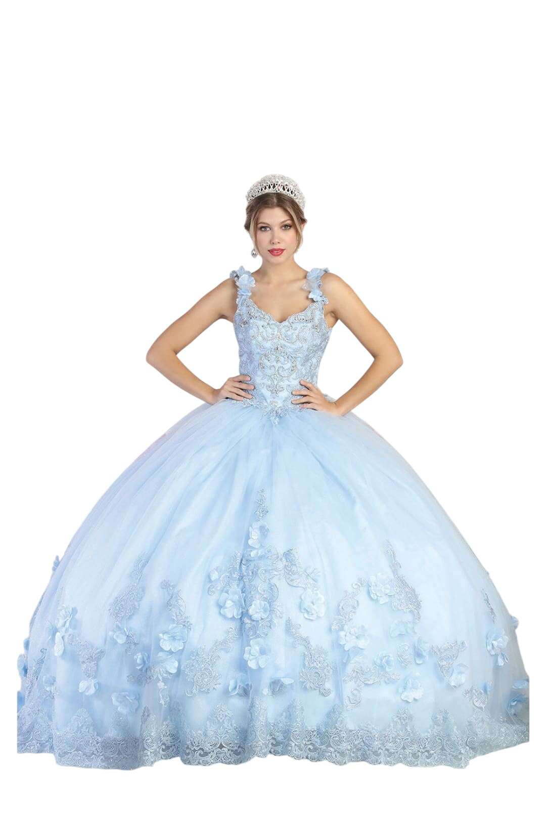 Layla K LK180 3D Floral Straps Ball Gown