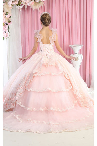 Layla K LK182 Sleeveless Floral Applique Ball Gown