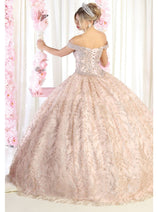 Layla K LK183 Off Shoulder Corset Quinceanera Glitter Ball Gown