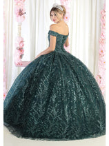 Layla K LK183 Off Shoulder Corset Quinceanera Glitter Ball Gown